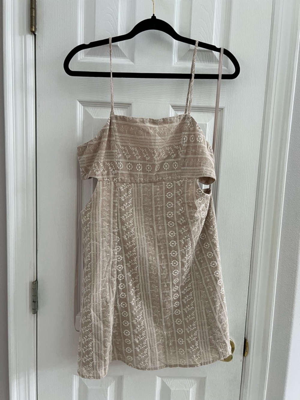 Trixxi Beige Embroidered Mini Dress